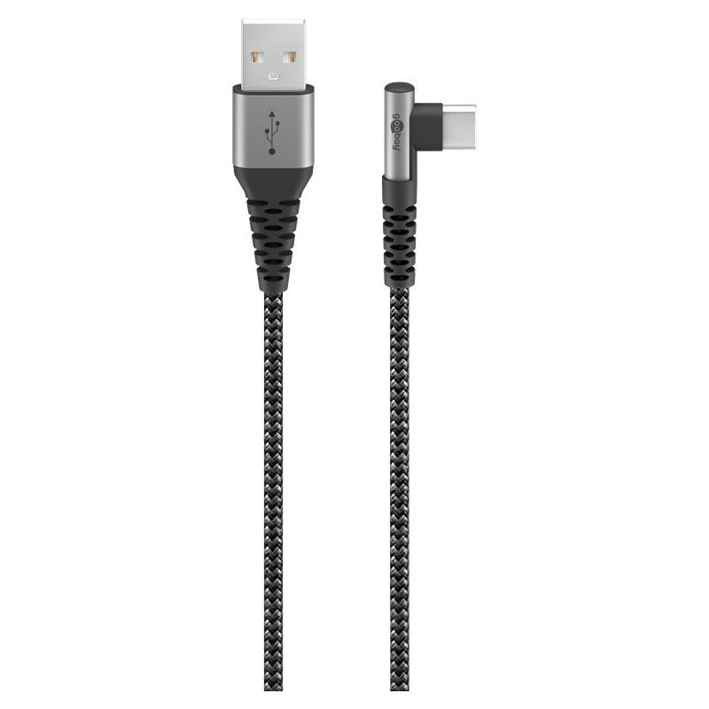 Goobay 64655 USB-kaapeli 0,5 m USB 2.0 USB C USB A Musta, Harmaa