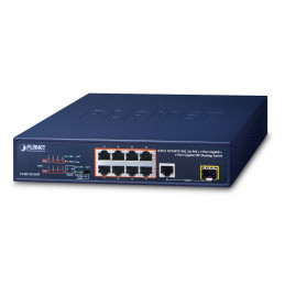 PLANET FGSD-1011HP verkkokytkin Hallitsematon Gigabit Ethernet (10 100 1000) Power over Ethernet -tuki 1U Sininen