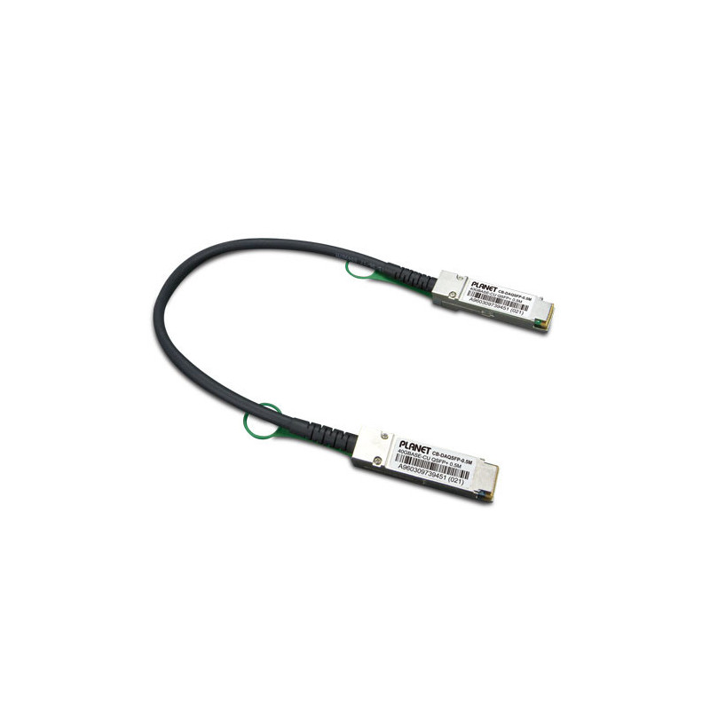 PLANET CB-DAQSFP-0.5M InfiniBand-kaapeli 0,5 m QSFP+ Musta, Harmaa