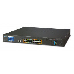 PLANET GS522016UP2XV L3 Gigabit Ethernet (10 100 1000) Power over Ethernet -tuki 1.25U Musta