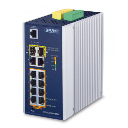 PLANET IGS-5225-8P2T2S verkkokytkin Hallittu L2+ Gigabit Ethernet (10 100 1000) Power over Ethernet -tuki Sininen, Valkoinen