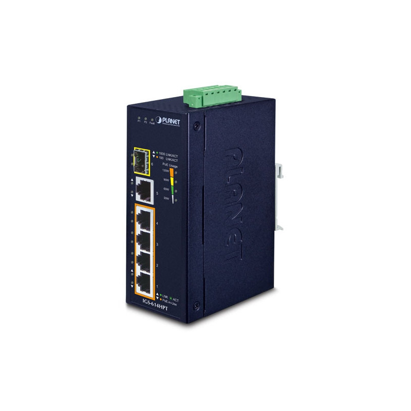 PLANET IGS-614HPT verkkokytkin Hallitsematon Gigabit Ethernet (10 100 1000) Power over Ethernet -tuki Sininen