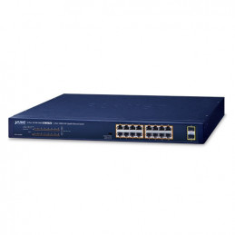 PLANET GSW-1820HP verkkokytkin Hallitsematon Gigabit Ethernet (10 100 1000) Power over Ethernet -tuki 1U Sininen