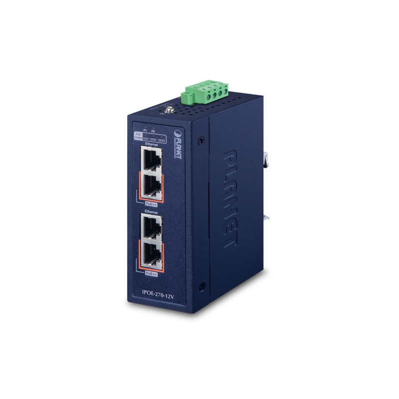 PLANET IPOE-270-12V verkkokytkin Power over Ethernet -tuki Sininen