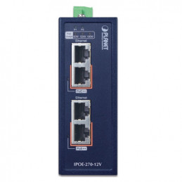 PLANET IPOE-270-12V verkkokytkin Power over Ethernet -tuki Sininen