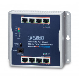 PLANET IP30 Industrial 8-Port Hallitsematon Gigabit Ethernet (10 100 1000) Power over Ethernet -tuki Harmaa