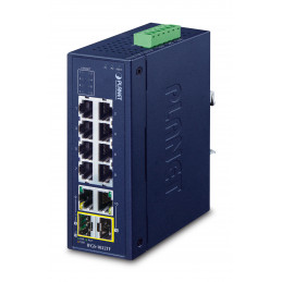 PLANET Industrial 8-Port 10 100TX + Hallitsematon Fast Ethernet (10 100) Sininen