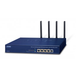 PLANET Wi-Fi 5 AC1200 Dual Band VPN langaton reititin Gigabitti Ethernet Kaksitaajuus (2,4 GHz 5 GHz) Sininen