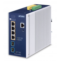 PLANET IP30 DIN-rail Industrial L3 Hallittu 2.5G Ethernet (100 1000 2500) Power over Ethernet -tuki Alumiini, Sininen