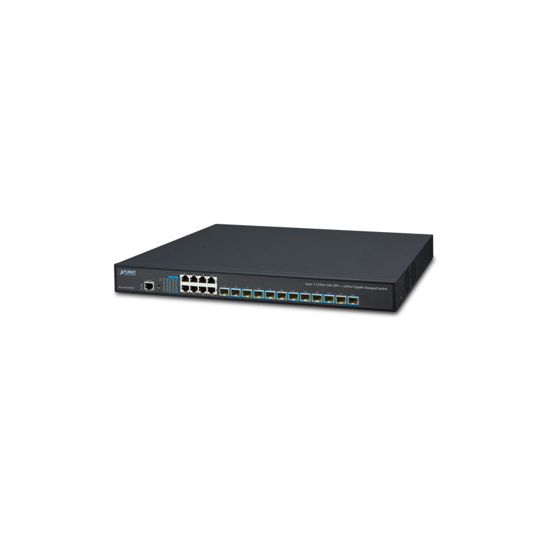 PLANET XGS-6350-12X8TR verkkokytkin Hallittu L3 Gigabit Ethernet (10 100 1000) 1U Musta
