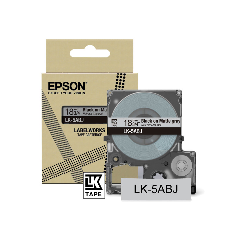 Epson C53S672087 etikettien kirjoitusnauha Musta harmaalla LK