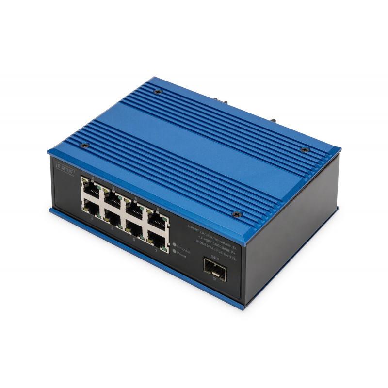 Digitus DN-651137 verkkokytkin Hallitsematon Gigabit Ethernet (10 100 1000) Power over Ethernet -tuki Musta, Sininen