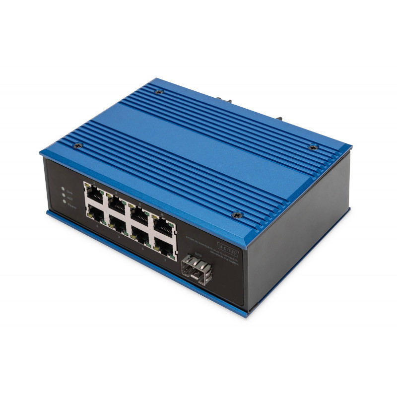 Digitus DN-651133 verkkokytkin Hallitsematon Fast Ethernet (10 100) Power over Ethernet -tuki Musta, Sininen