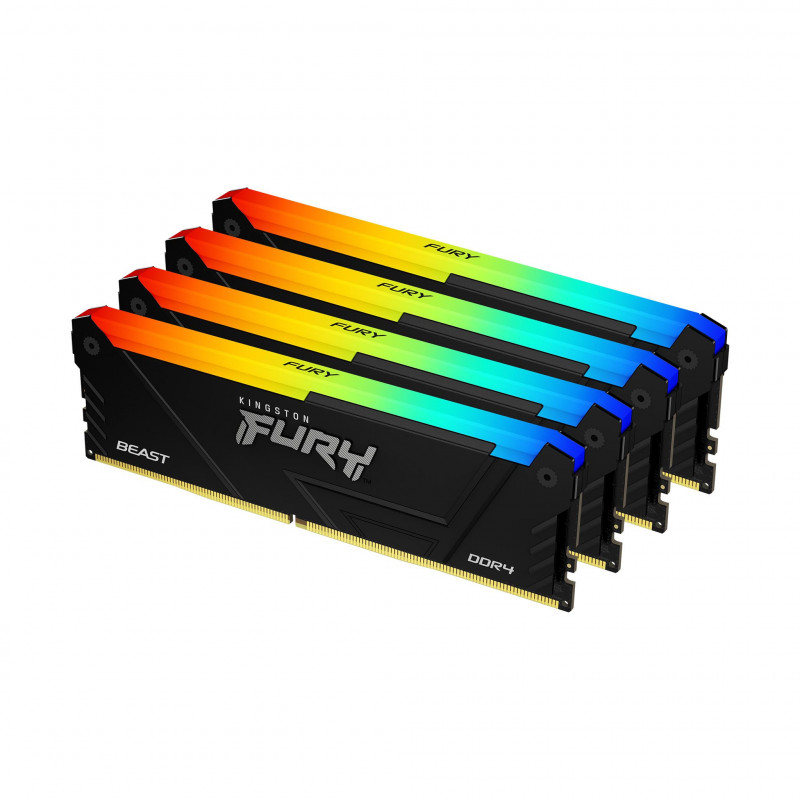 Kingston Technology FURY Beast RGB muistimoduuli 64 GB 4 x 16 GB DDR4 3200 MHz