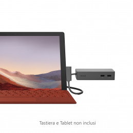 Microsoft Surface Dock 2 mobiililaitteiden telakka-asema Tabletti Musta