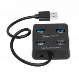 Gearlab GLB235401 keskitin USB 3.2 Gen 1 (3.1 Gen 1) Type-A 5000 Mbit s Musta