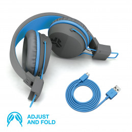 JLab JBuddies Studio Kuulokkeet Langaton Pääpanta Musiikki Micro USB Bluetooth Sininen, Grafiitti
