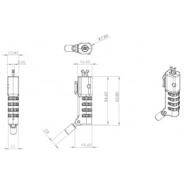 Gearlab GLB220302 kaapelilukko Musta 1,8 m