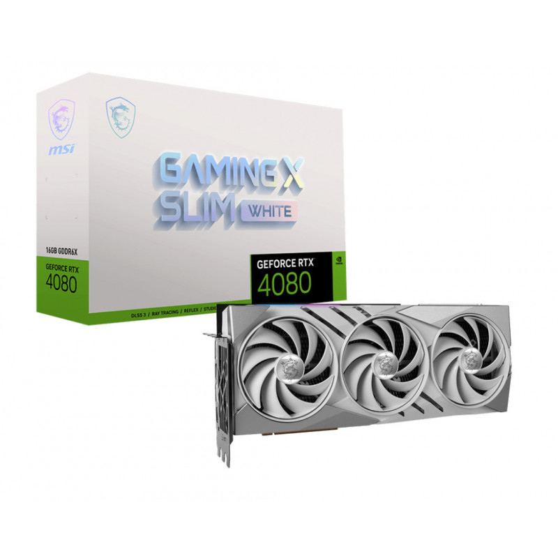 MSI GEFORCE RTX 4080 16GB GAMING X SLIM WHITE näytönohjain NVIDIA GDDR6X