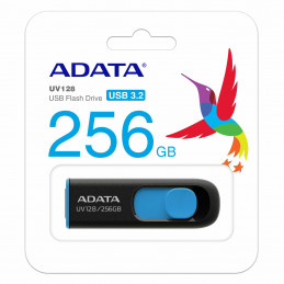 ADATA UV128 USB-muisti 256 GB USB A-tyyppi 3.2 Gen 1 (3.1 Gen 1) Musta, Sininen