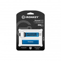 Kingston Technology IronKey Keypad 200 USB-muisti 256 GB USB A-tyyppi 3.2 Gen 1 (3.1 Gen 1) Sininen