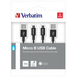 Verbatim 48874 USB-kaapeli 1 m USB 3.2 Gen 1 (3.1 Gen 1) Micro-USB A USB A Musta