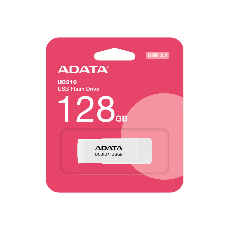 ADATA UC310 USB-muisti 128 GB USB A-tyyppi 3.2 Gen 1 (3.1 Gen 1) Valkoinen