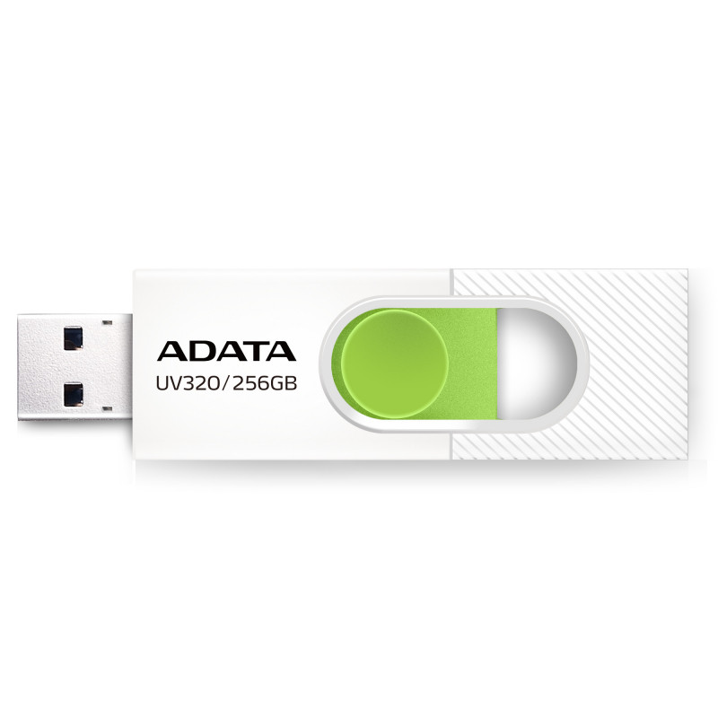 ADATA UV320 USB-muisti 256 GB USB A-tyyppi 3.2 Gen 1 (3.1 Gen 1) Vihreä, Valkoinen