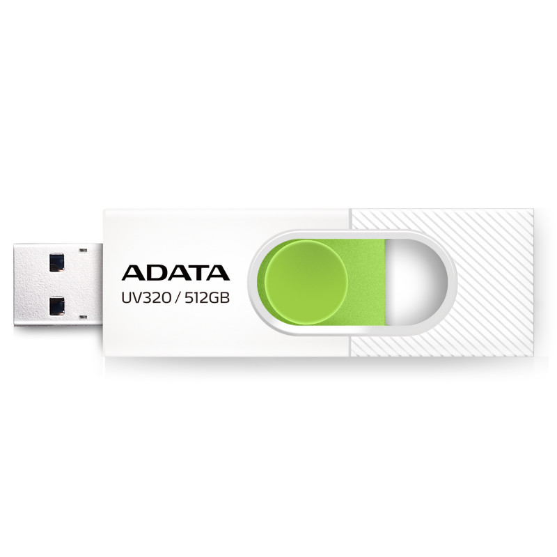 ADATA UV320 USB-muisti 512 GB USB A-tyyppi 3.2 Gen 1 (3.1 Gen 1) Vihreä, Valkoinen