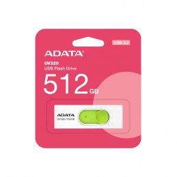 ADATA UV320 USB-muisti 512 GB USB A-tyyppi 3.2 Gen 1 (3.1 Gen 1) Vihreä, Valkoinen