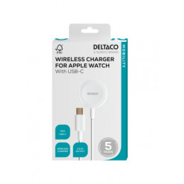 Deltaco AWC-101 mobiililaitteen laturi Älykello Valkoinen USB Langaton lataaminen Sisätila