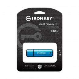 Kingston Technology IronKey VP50 USB-muisti 512 GB USB Type-C 3.2 Gen 1 (3.1 Gen 1) Musta, Sininen