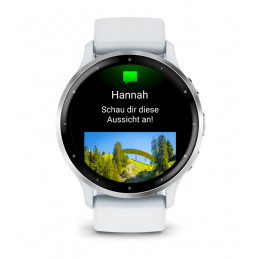 Garmin Venu 3 3,56 cm (1.4") AMOLED Digitaalinen 454 x 454 pikseliä Kosketusnäyttö Hopea, Valkoinen Wi-Fi GPS (satelliitti)