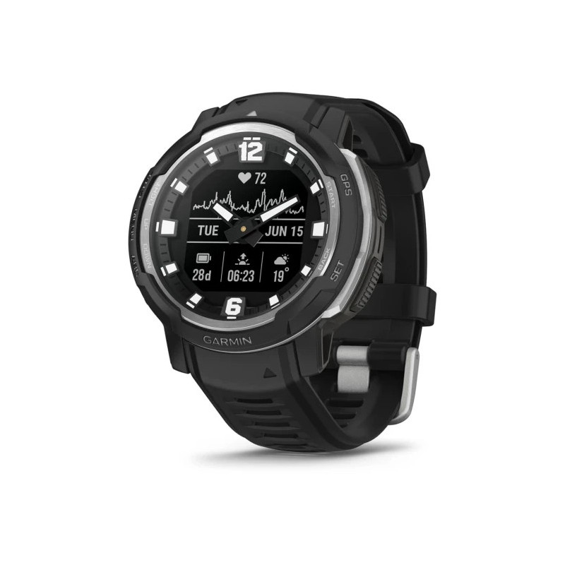 Garmin Instinct Crossover - Standard Edition MIP 45 mm Hybridi 176 x 176 pikseliä Musta GPS (satelliitti)