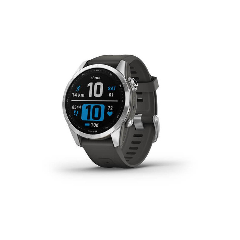 Garmin fenix 7S 3,05 cm (1.2") MIP 42 mm Digitaalinen 240 x 240 pikseliä Kosketusnäyttö Hopea Wi-Fi GPS (satelliitti)