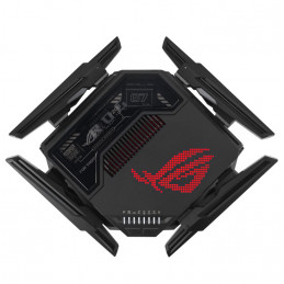 ASUS ROG Rapture GT-BE98 langaton reititin 10 Gigabit Ethernet Quad-band (2.4 GHz   5 GHz-1   5 GHz-2   6 GHz) Musta
