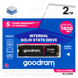 Goodram PX700 SSD SSDPR-PX700-02T-80 SSD-massamuisti M.2 2,05 TB PCI Express 4.0 3D NAND NVMe