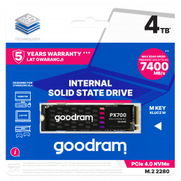 Goodram PX700 SSD SSDPR-PX700-04T-80 SSD-massamuisti M.2 4,1 TB PCI Express 4.0 3D NAND NVMe