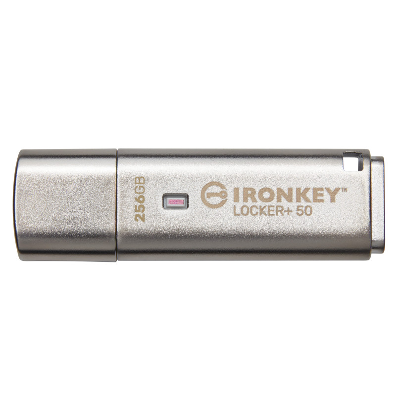 Kingston Technology IronKey Locker+ 50 USB-muisti 256 GB USB A-tyyppi 3.2 Gen 1 (3.1 Gen 1) Hopea