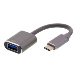 Deltaco USBC-1279 USB-kaapeli 0,11 m USB A Musta