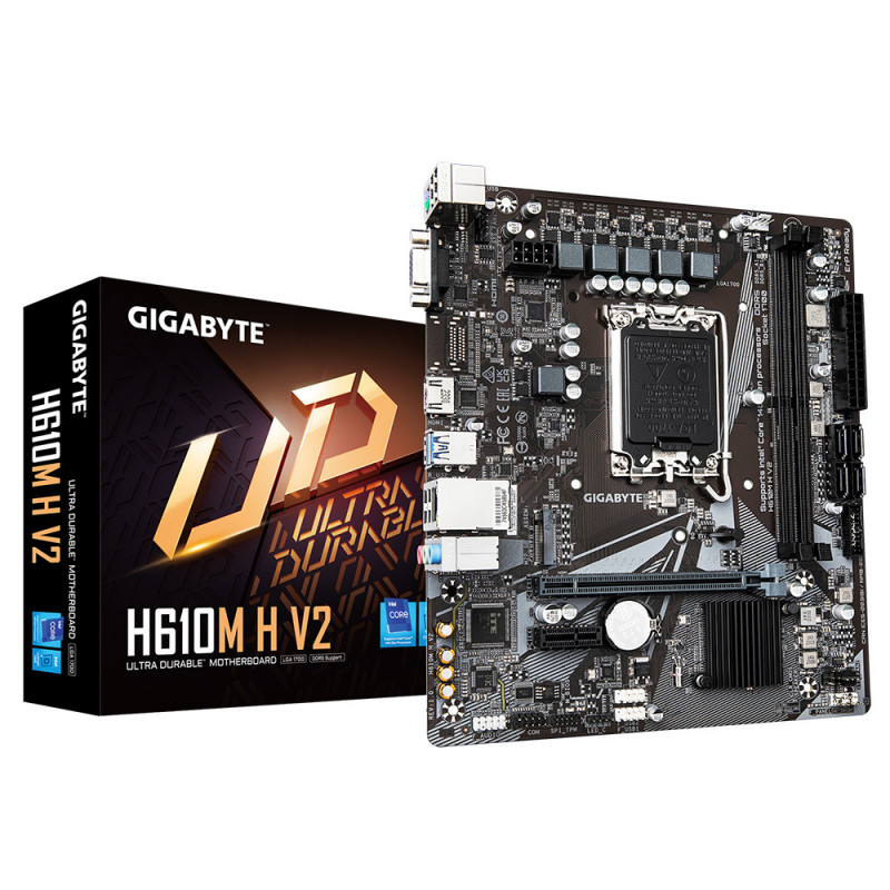 Gigabyte H610M H V2 emolevy Intel H610 Express LGA 1700 mikro ATX