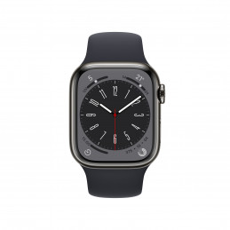 Apple Watch Series 8 OLED 41 mm Digitaalinen 352 x 430 pikseliä Kosketusnäyttö 4G Grafiitti Wi-Fi GPS (satelliitti)