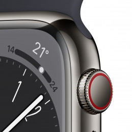 Apple Watch Series 8 OLED 41 mm Digitaalinen 352 x 430 pikseliä Kosketusnäyttö 4G Grafiitti Wi-Fi GPS (satelliitti)