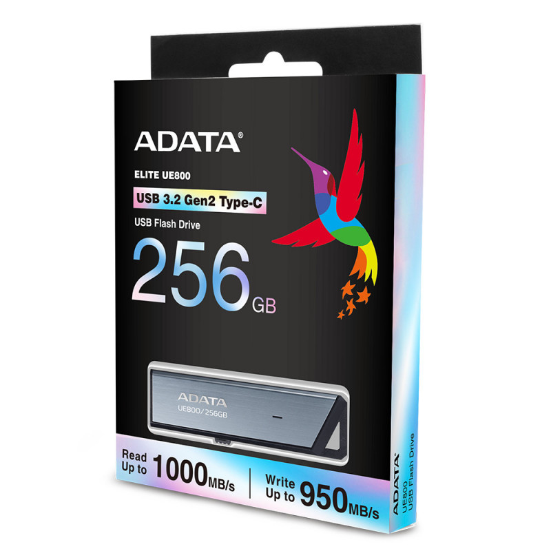 ADATA UE800 USB-muisti 256 GB USB Type-C 3.2 Gen 2 (3.1 Gen 2) Hopea