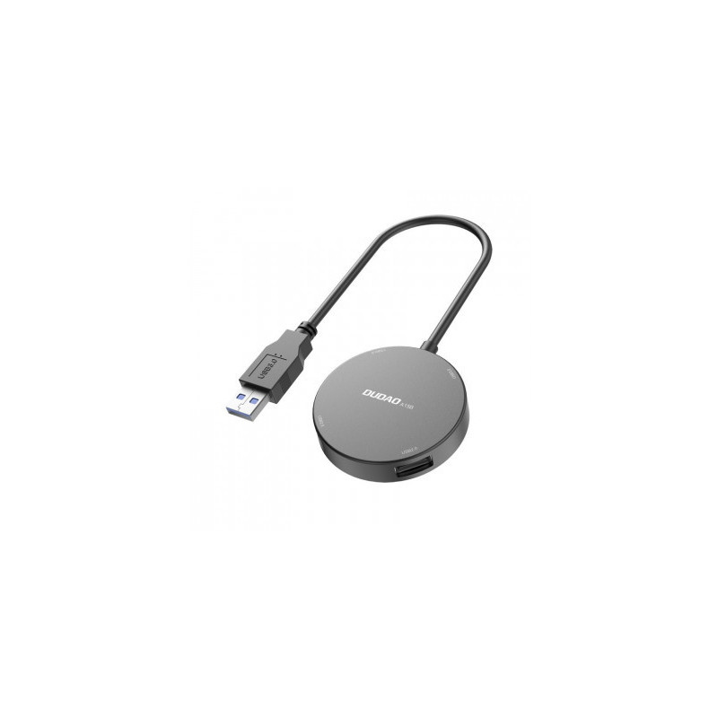 DUDAO 4in1 HUB USB splitter - 1x USB 3.2 Gen 1   3x USB 2.0 adapter with cable black (A15B) Langallinen USB 3.2 Gen 1 (3.1 Gen