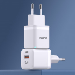 DUDAO A13Pro GAN Adapter 33W 1x USB-C 1x USB-A Universaali Valkoinen AC Pikalataus Sisätila