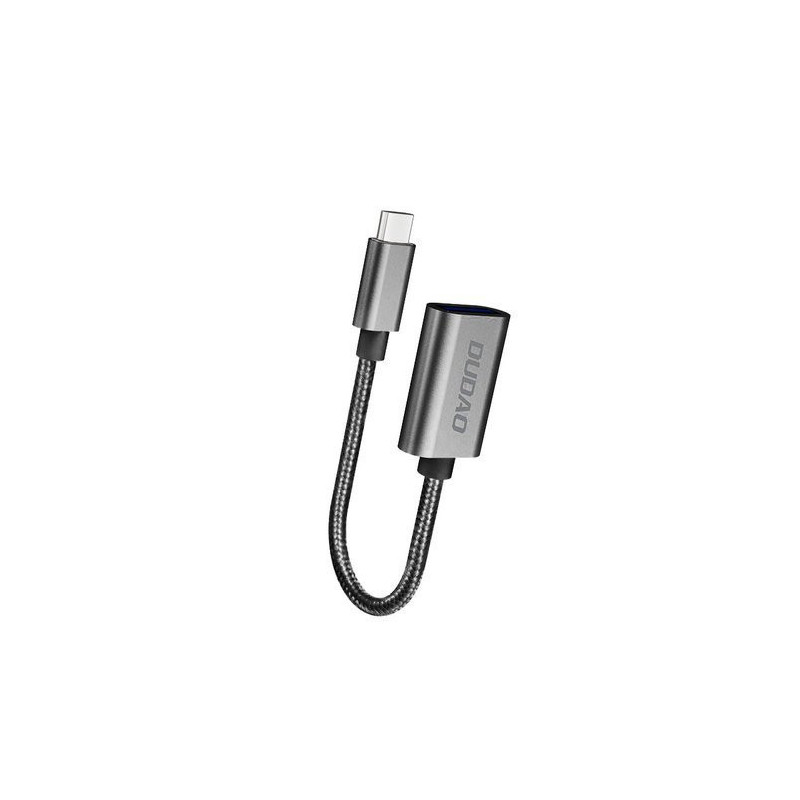 DUDAO Adapter USB L15T USB-C - Srebrny _20201102161516 USB-kaapeli 0,1 m USB 2.0 USB C USB A Hopea