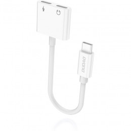 DUDAO L13C 2-in-1 USB-C to adapter USB-kaapeli 0,12 m USB C 2 x USB C Valkoinen