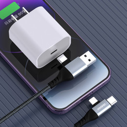 DUDAO L20PRO 4-in-1 fast Charging Cable USB-kaapeli 1 m USB A USB C USB C Lightning Musta, Harmaa