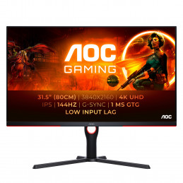 AOC G3 U32G3X LED display 80 cm (31.5") 3840 x 2160 pikseliä 4K Ultra HD Musta, Punainen